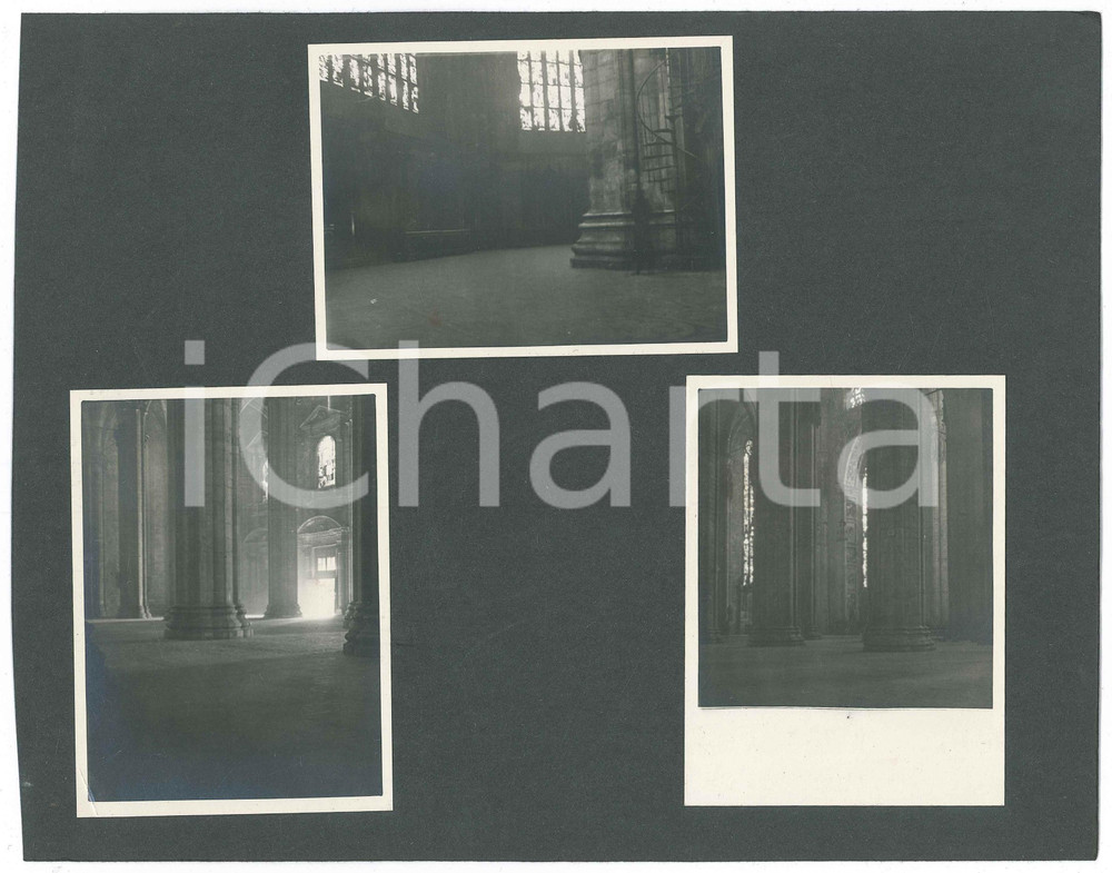 Fotografia d epoca originale 1935 ca DUOMO DI MILANO Scorci degli interni  Lotto di 3 foto ARTISTICHE 1