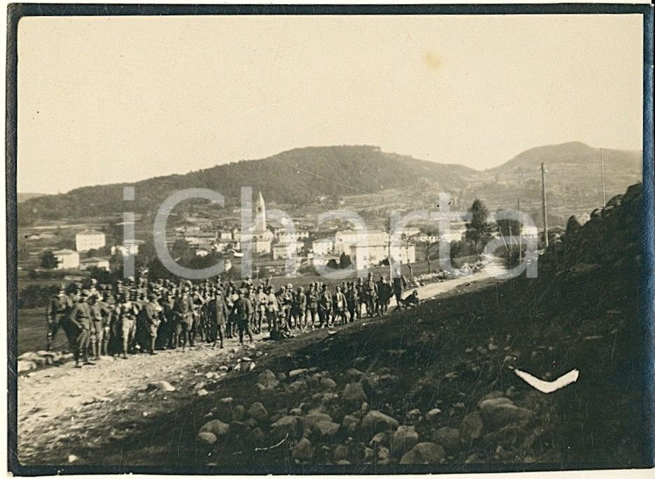 Fotografia d epoca originale 1917 ? WW1 ZONA DI GUERRA  Area VICENZA  Battaglione Foto 12x9 cm 1