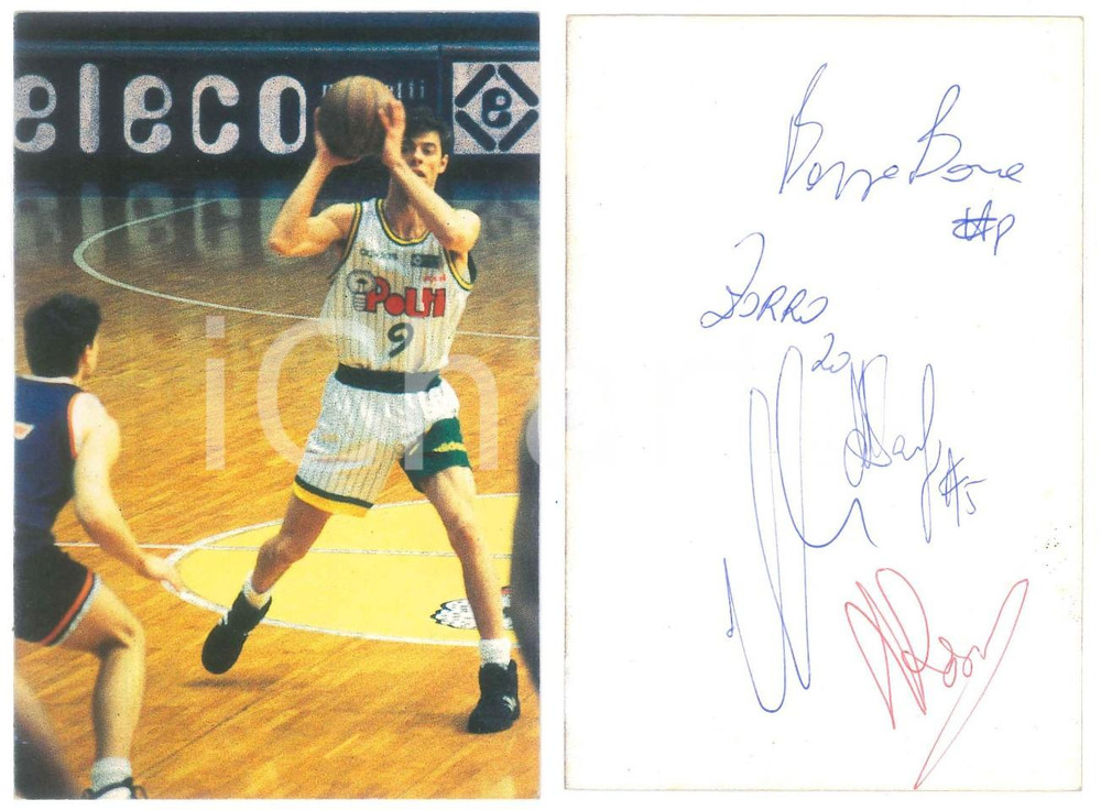 Autografo originale 1994 BASKET Pallacanestro Cantù AUTOGRAFI Beppe BOSA Alessandro ZORZOLO 1