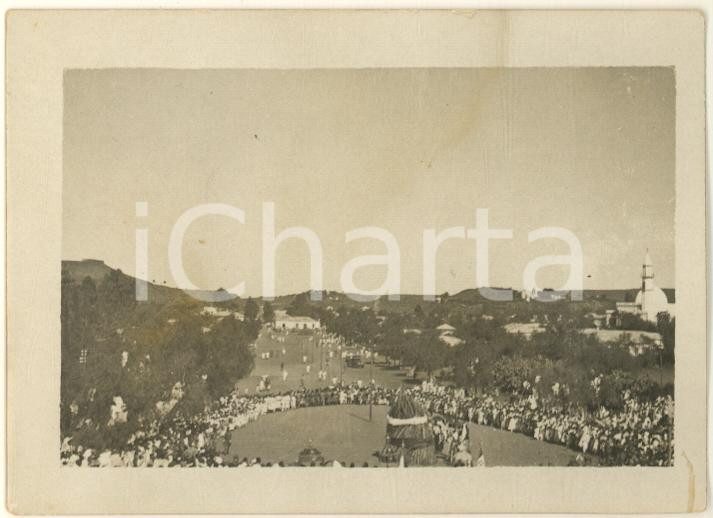 Fotografia d epoca originale 1935 ca AOI ETIOPIA ? Grande cerimonia all aperto Fotografia 9x6 cm 1