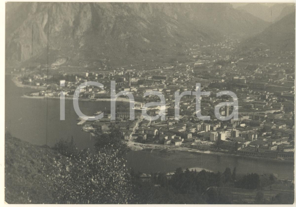 Fotografia d epoca originale 1950 ca LECCO Veduta panoramica aerea  Fotografia 15x10 cm 1