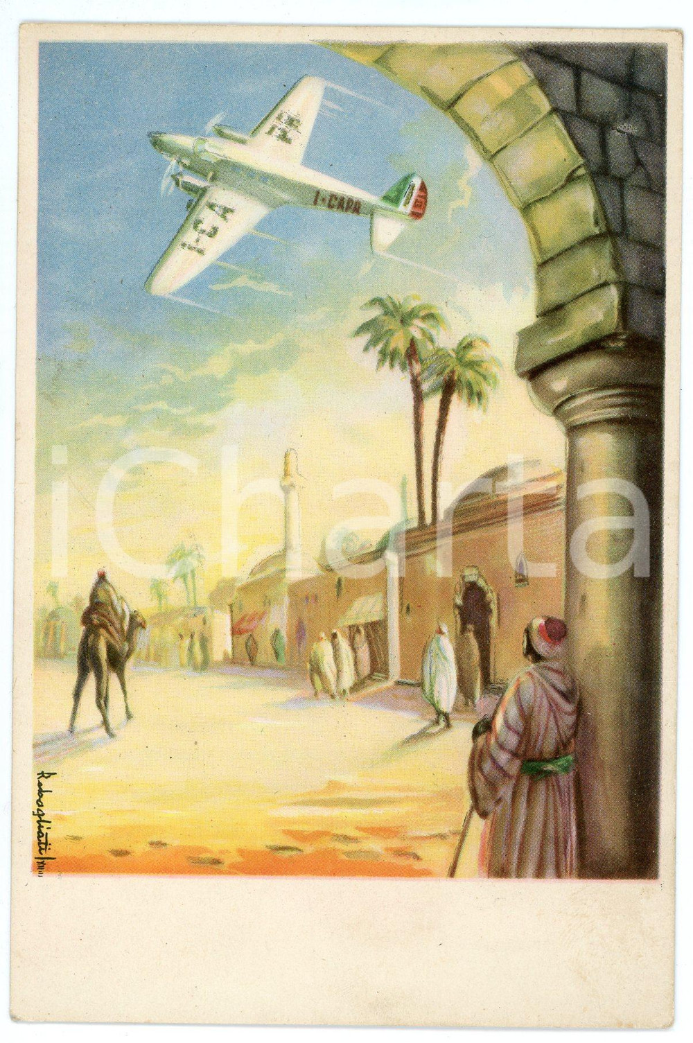 Cartolina originale da collezione 1940 ca MILANO Aeroplani CAPRONI Modello 3/3 Cartolina Illustrata RABAGLIATI 1 1