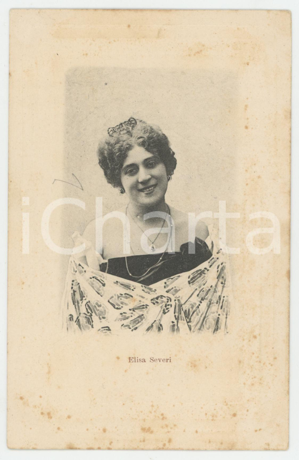 Cartolina originale da collezione 1920 ca CINEMA  TEATRO Elisa SEVERI Ritratto dell attrice  Cartolina FP NV 1