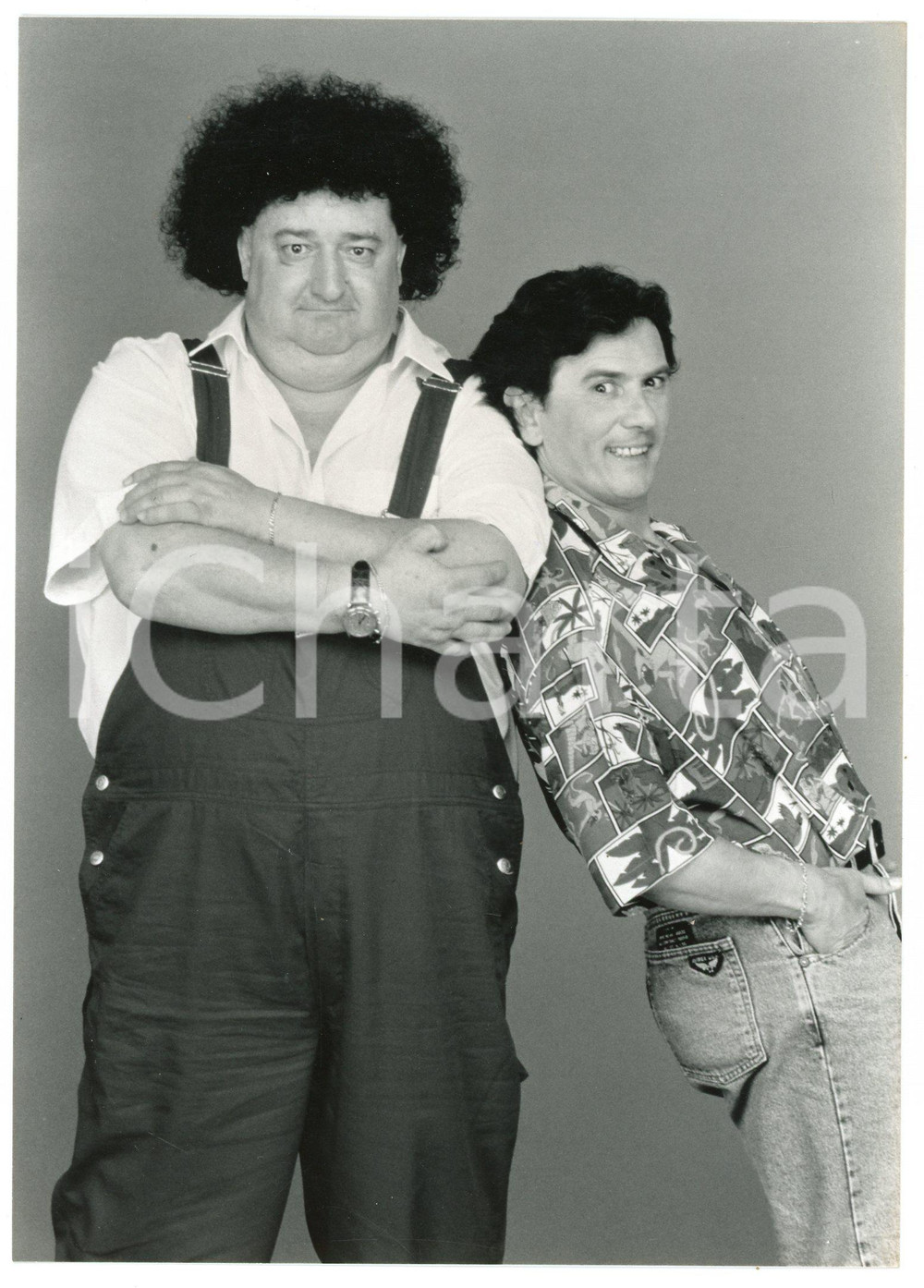 Fotografia d epoca originale 1992 CANALE 5 Giorgio ARIANI Carlo PISTARINO a La sai l ultima?  Foto 12x17 1