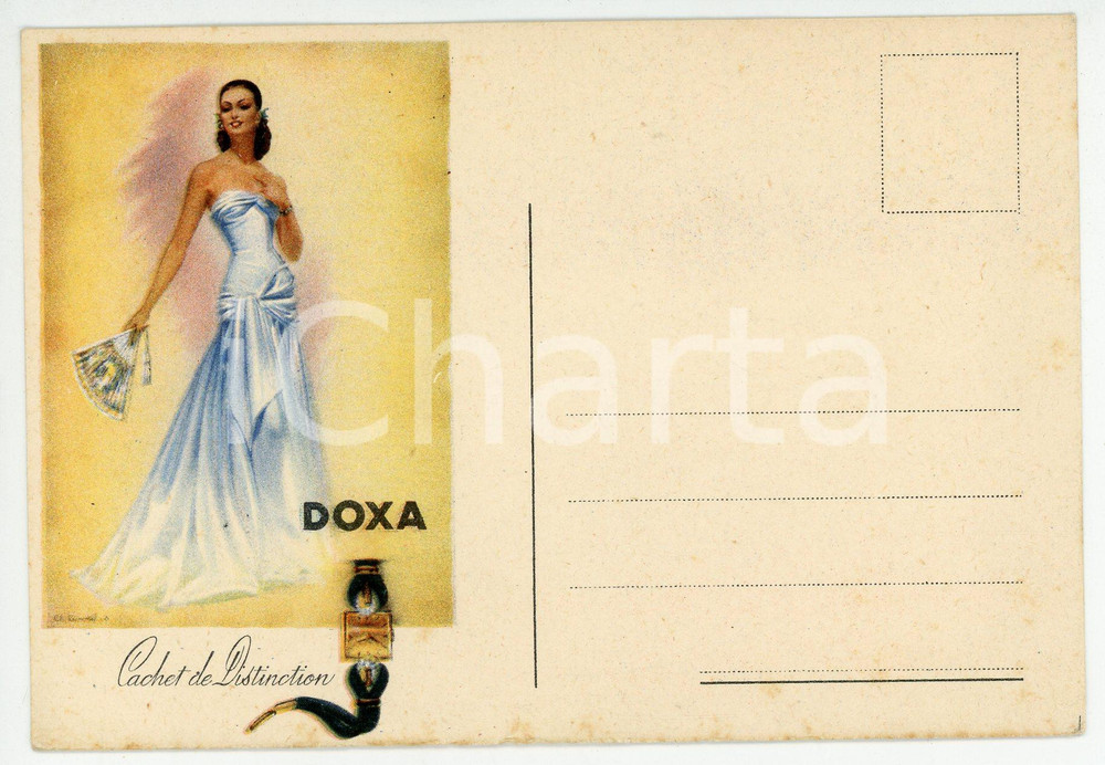 Cartolina originale da collezione 1950 ca SWITZERLAND  DOXA Cachet de distinction  Swiss watches  Postcard FP 1