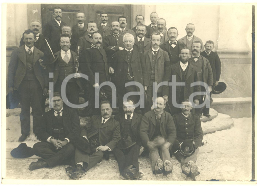 Fotografia d epoca originale 1930 ca COSTUME ITALIA Matrimonio  Invitati e suonatori Foto 18x13 cm 1