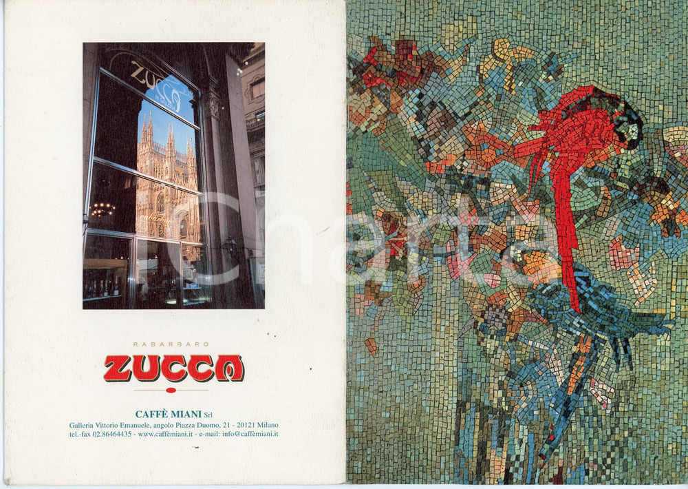 Materiale pubblicitario d’epoca 2000 ca MILANO Rabarbaro ZUCCA IN GALLERIA Caffè Miani  Brochure ILLUSTRATA 1