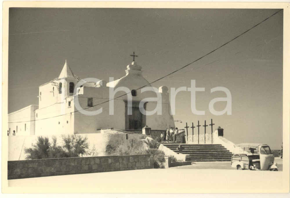 Fotografia d epoca originale 1960 ca FORIO D ISCHIA  Chiesa del Soccorso  Foto vintage ANIMATA 17x12 cm 1