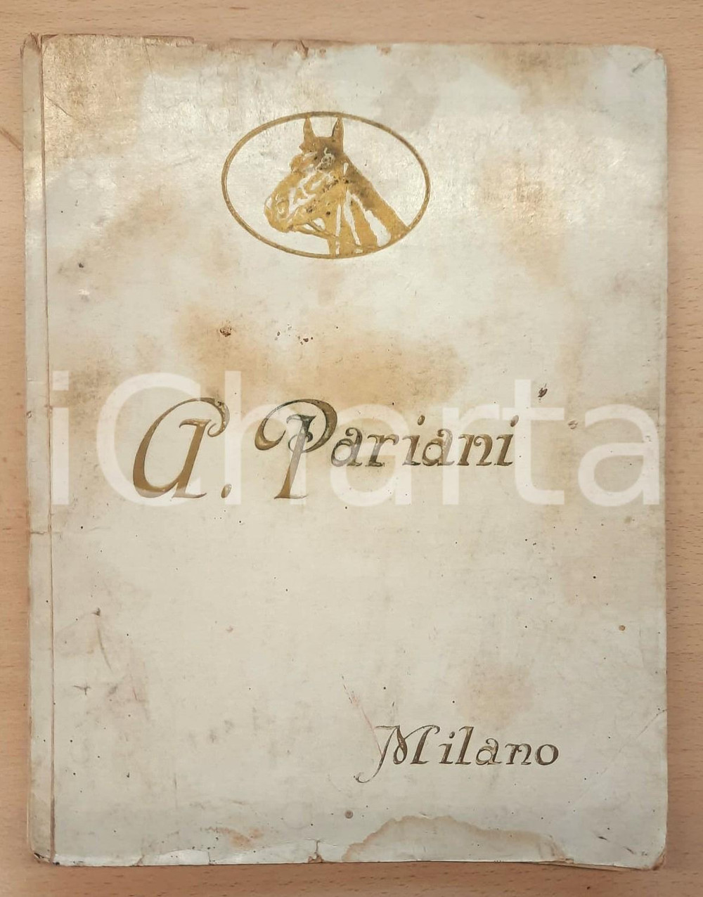 Materiale pubblicitario d’epoca 1950 ca MILANO via Filodrammatici  Selleria  A. PARIANI  Catalogo DANNEGGIATO 1