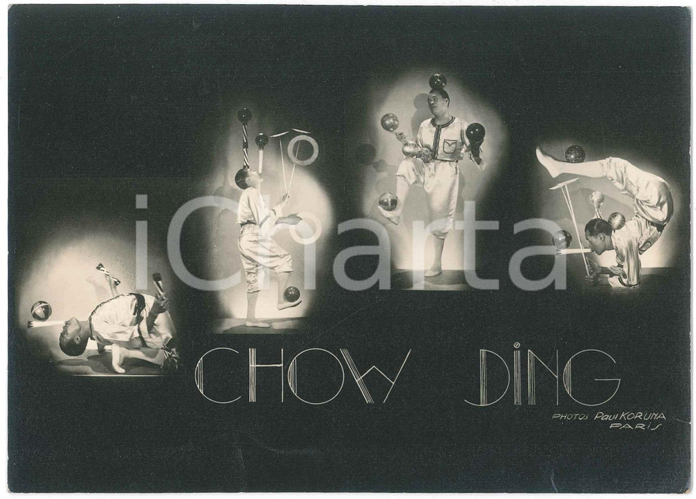 Fotografia d epoca originale 1945 ca CIRCUS  Artist CHOW DING  Photo Paul KORUNA 17x12 cm 1