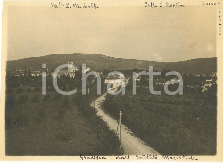 Fotografia d epoca originale 1915 WW1 GRADISCA D ISONZO GO Veduta con Monte S. Michele Foto 11x8 cm 1
