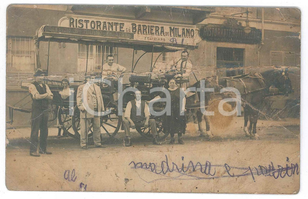 Fotografia d epoca originale 1920 ca TORINO Ristorante già BARRIERA DI MILANO Feliciano Foto DANNEGGIATA 1