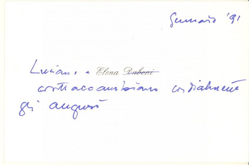 Autografo originale 1991 Università di TRIESTE Prof. Luciano DABONI Biglietto da visita AUTOGRAFO 1