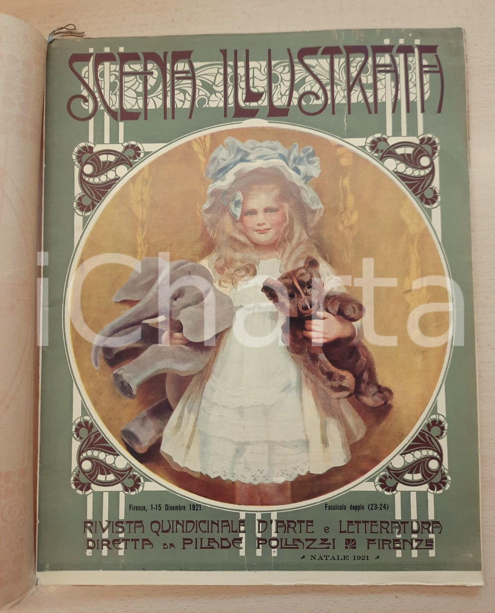 Giornale, rivista storica Natale 1921 SCENA ILLUSTRATA Invenzioni di Edison  n° 2324 Edizione GRAN LUSSO 1