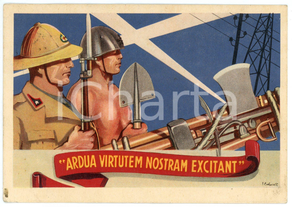 Cartolina originale da collezione 1937 SANTA MARIA CAPUA VETERE 10° Reggimento Genio  Cartolina REGGIMENTALE 1