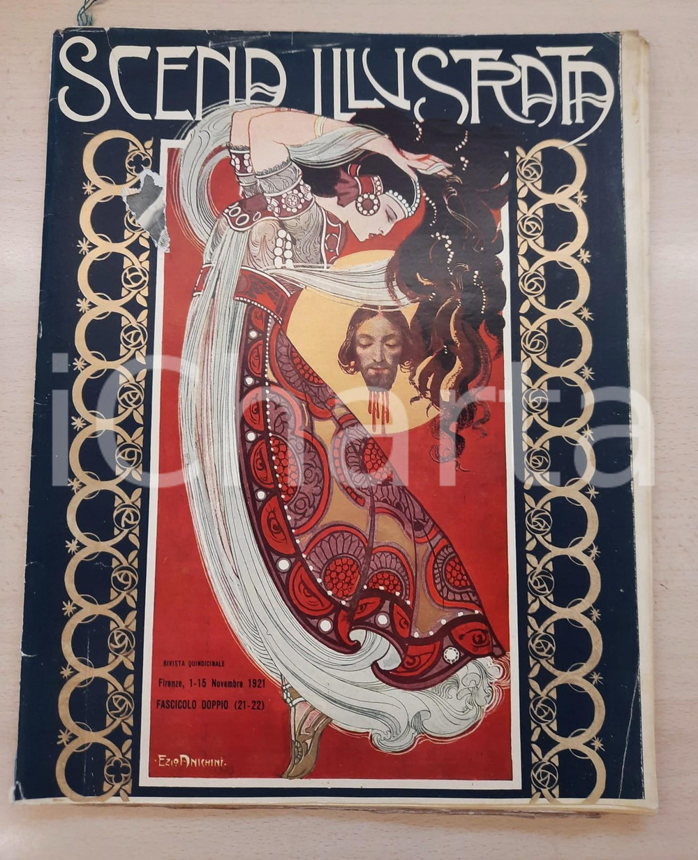 Giornale, rivista storica 1921 SCENA ILLUSTRATA Carlo Gozzi  Acrobati n° 2122 Edizione GRAN LUSSO 1