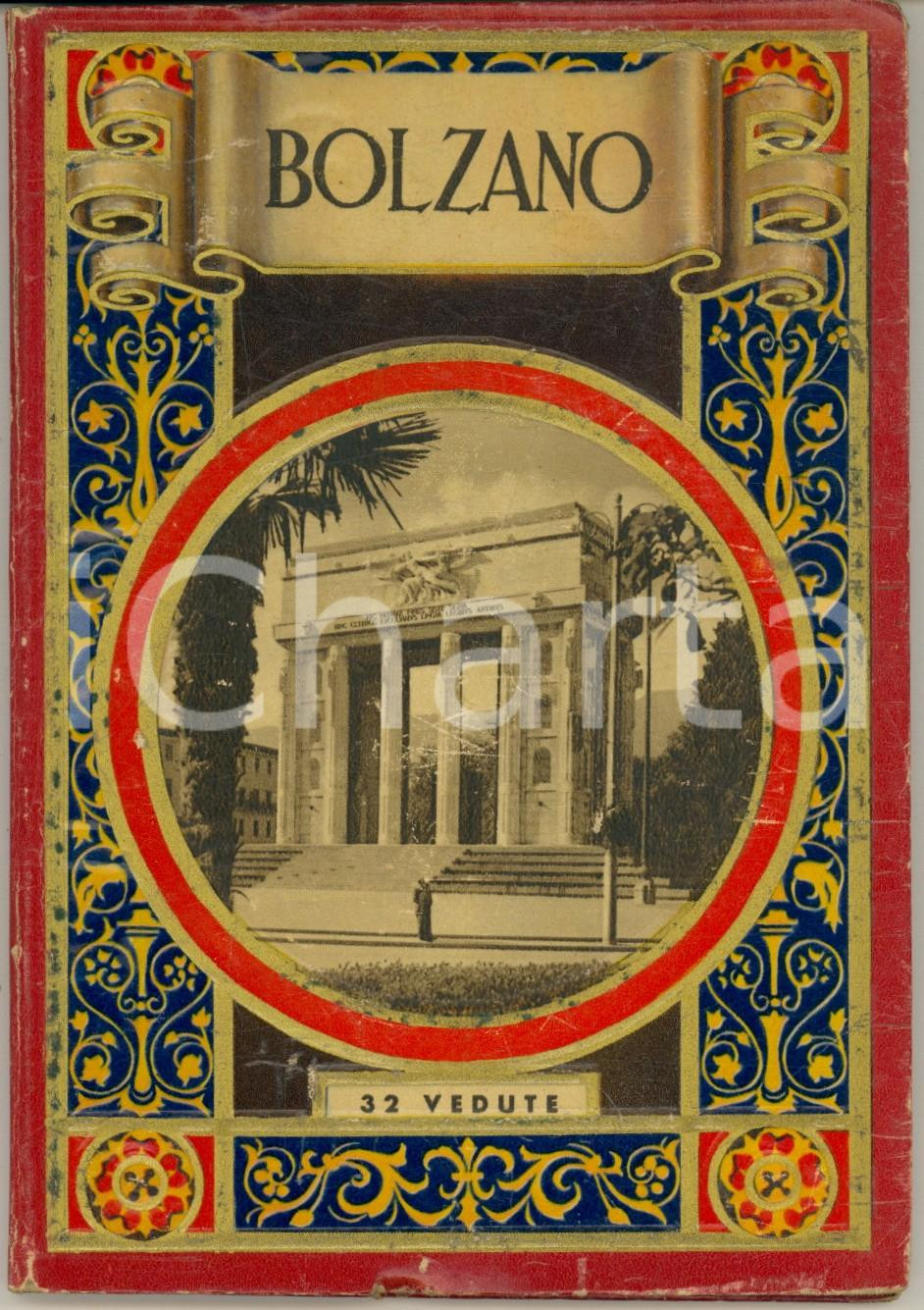 Materiale pubblicitario d’epoca 1935 ca BOLZANO Album ricordo illustrato con 32 vedute TURISMO VINTAGE 1