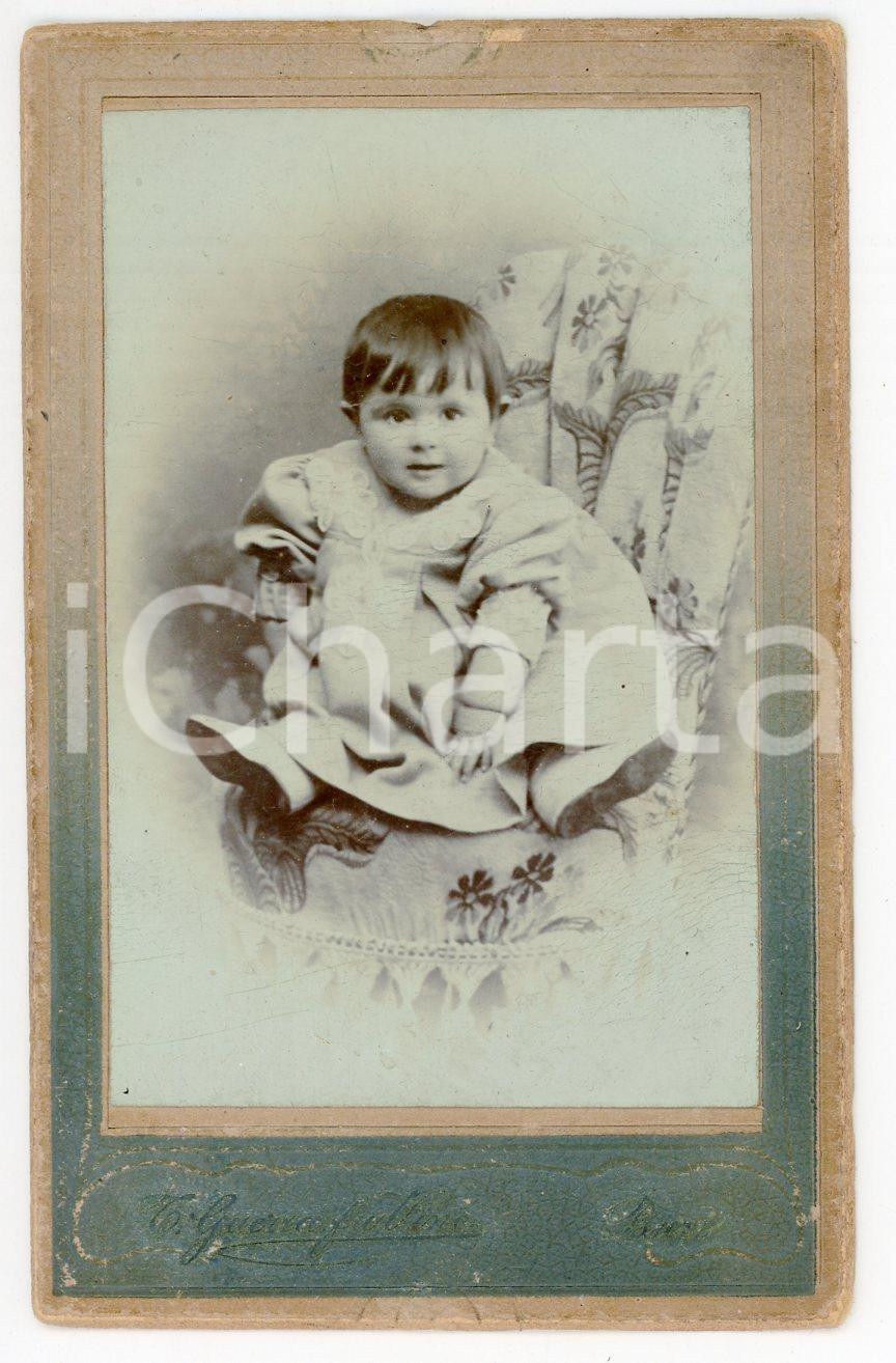 Fotografia d epoca originale 1909 BARI Tina DE MATTA all età di 10 mesi  Foto T. GUERRA fu Vincenzo CDV 1