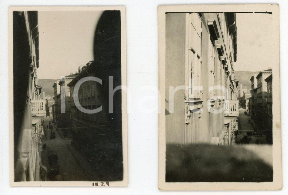 Fotografia d epoca originale 1929 TRIESTE  BORGO TERESIANO Via San Francesco d Assisi  Lotto 2 foto 4x7cm 1