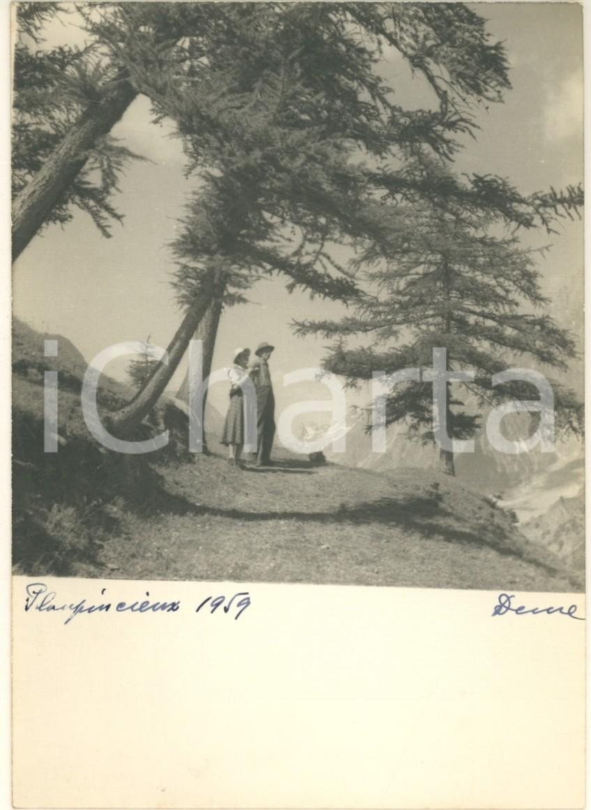Fotografia d epoca originale 1959 PLANPINCIEUX /COURMAYEUR Escursionisti Foto artistica vintage 11x15 cm 1