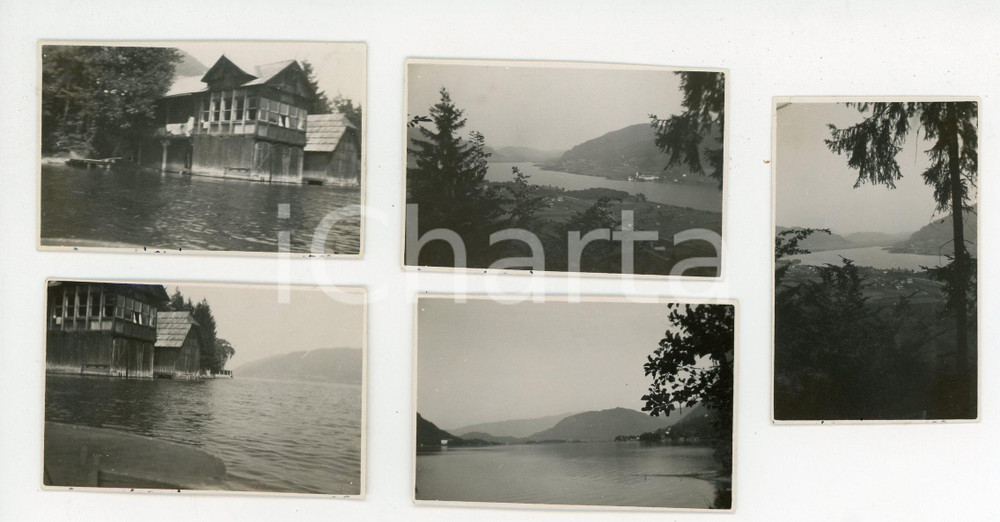 Fotografia d epoca originale 1930 ca VILLACH  OSSIACHER SEE Casa sul lago e panorama  Lotto 5 foto 1