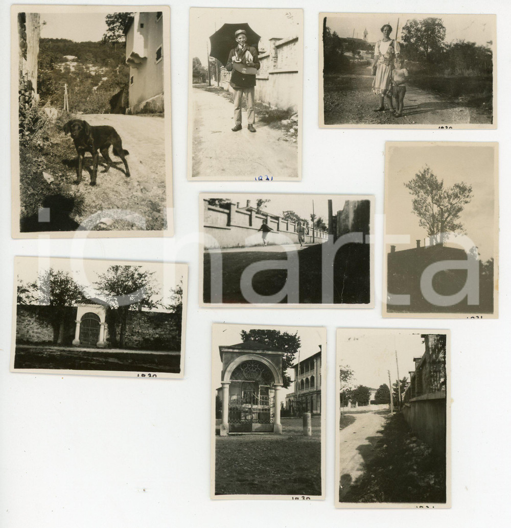 Fotografia d epoca originale 1930 ca TRIESTE  OPICINA Vedutine con postino, cane e bambini  Lotto 8 foto 1