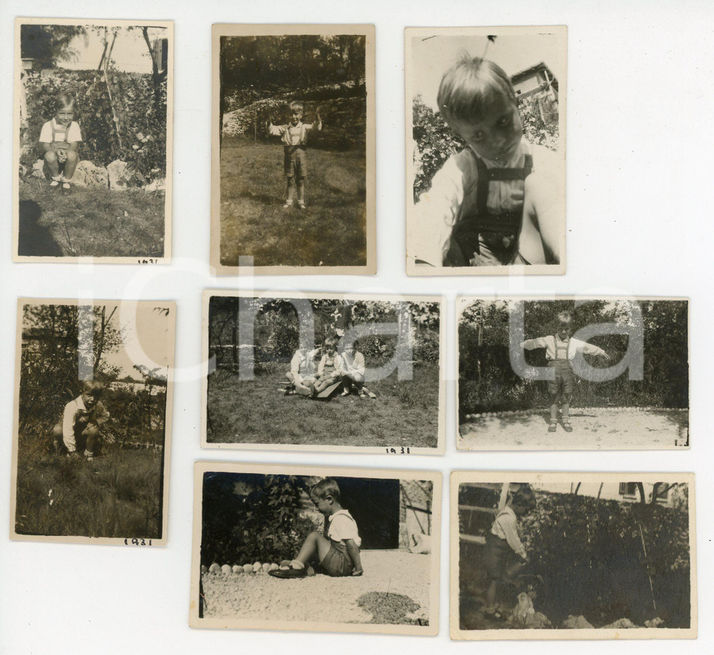 Fotografia d epoca originale 1930 TRIESTE  OPICINA Bambino con lederhosen  Lotto 8 foto  7x4cm 1