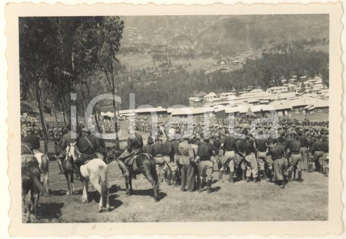 Fotografia d epoca originale 1935 ca AOI ETIOPIA ? Raduno camicie nere al campo Fotografia 9x6 cm 1