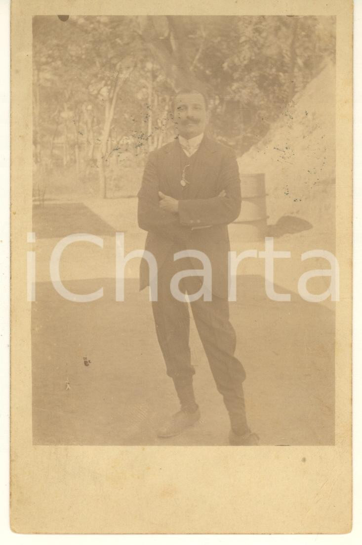 Fotografia d epoca originale 1913 ELISABETHVILLE CONGO BELGE Omer THYS  Portrait Photo carte postale 1