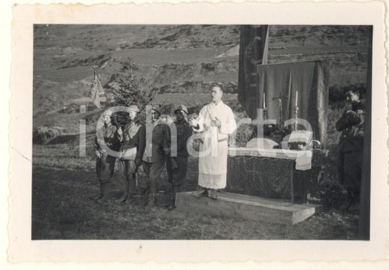 Fotografia d epoca originale 1935 ca AOI ETIOPIA ? Messa al campo  Cerimonia militare Foto 9x6 cm 1