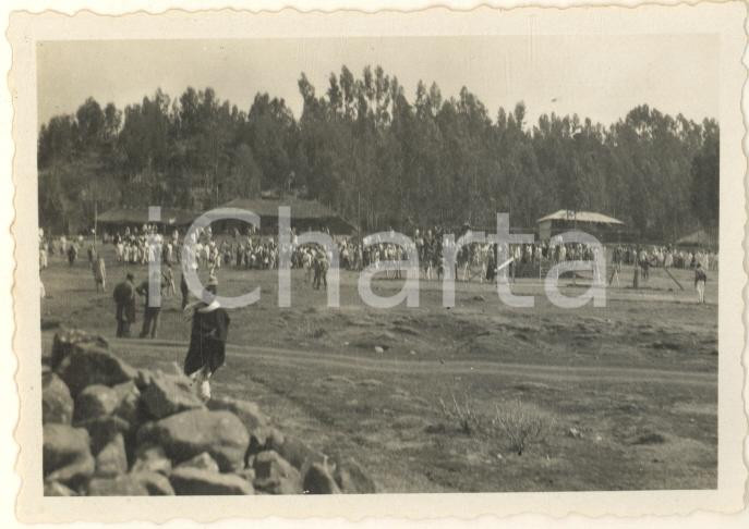 Fotografia d epoca originale 1935 ca AOI ETIOPIA ? Evento militare sportivo al campo Fotografia 9x6 cm 1