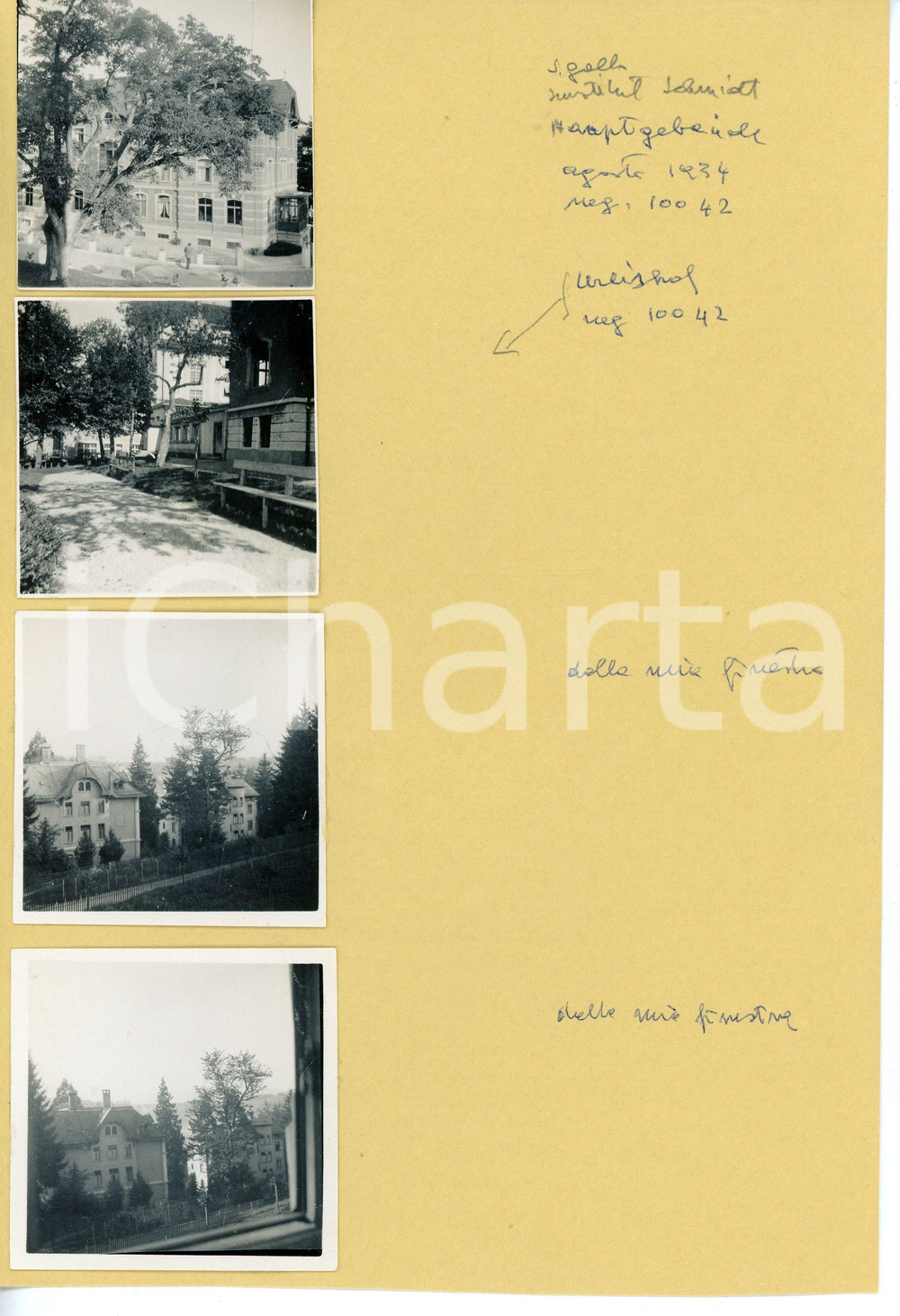 Fotografia d epoca originale 1934 ST. GALLEN Institut DR. SCHMIDT Vedute da stanza dello studentato  Lotto 1