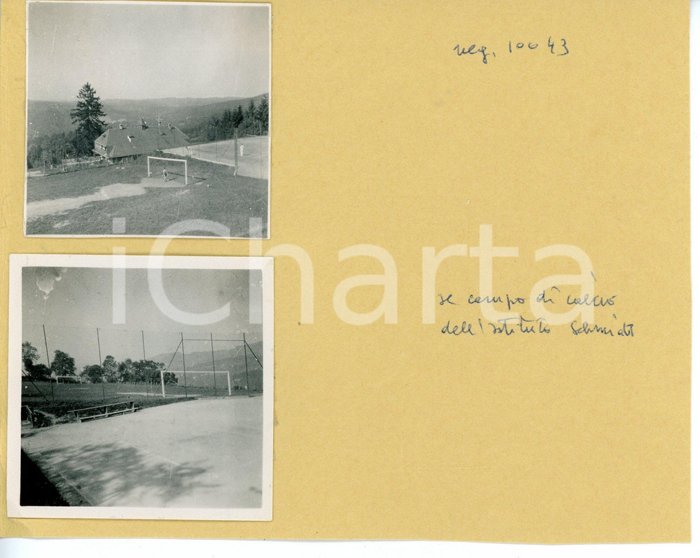 Fotografia d epoca originale 1934 ST. GALLEN Institut DR. SCHMIDT Campo da calcio  Lotto 2 fotografie 1