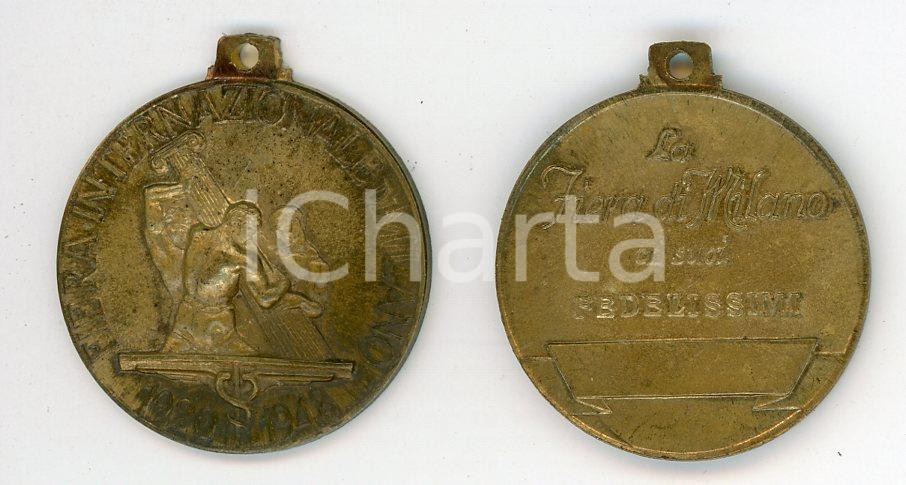 Oggetto da collezione cartaceo 1948 FIERA DI MILANO ai suoi fedelissimi  Medaglia 3x3 cm 3 1