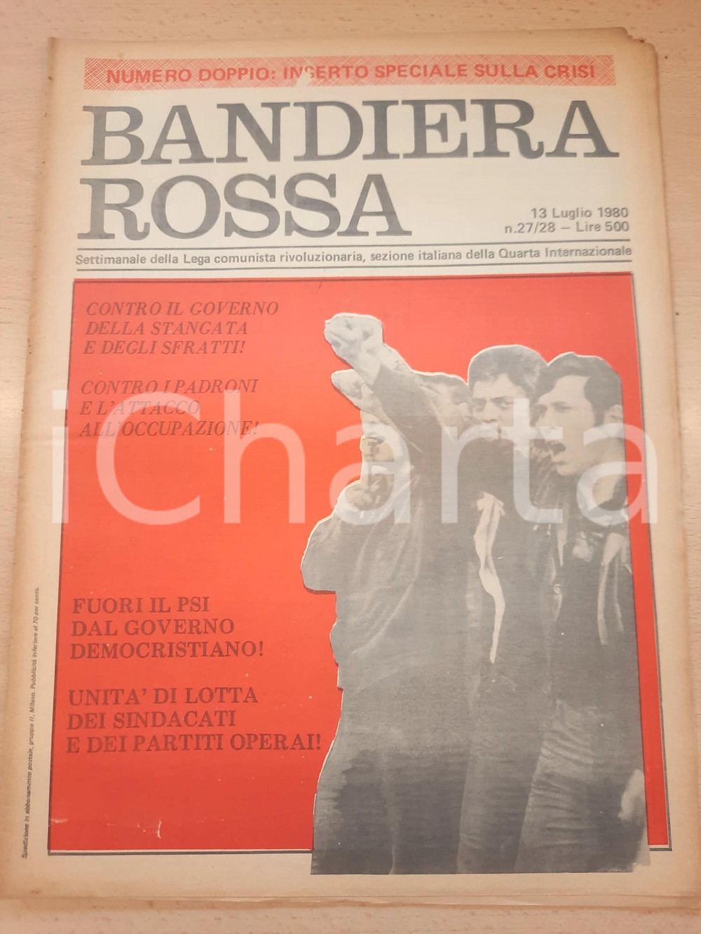 Giornale, rivista storica 1980 BANDIERA ROSSA Contro il governo della stangata e degli sfratti Giornale 1