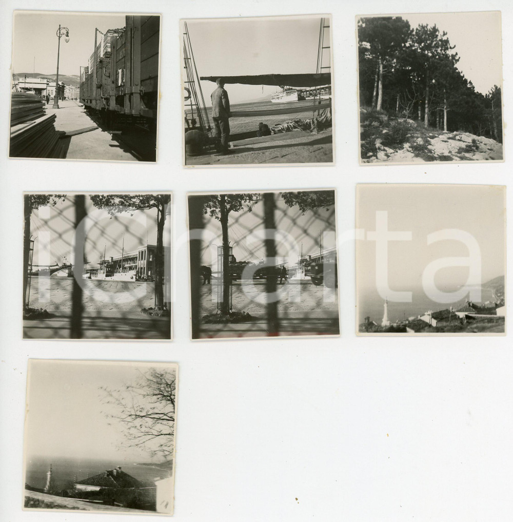 Fotografia d epoca originale 1935 TRIESTE Vedute del porto e della città  Lotto 7 fotografie 5x5 cm 1