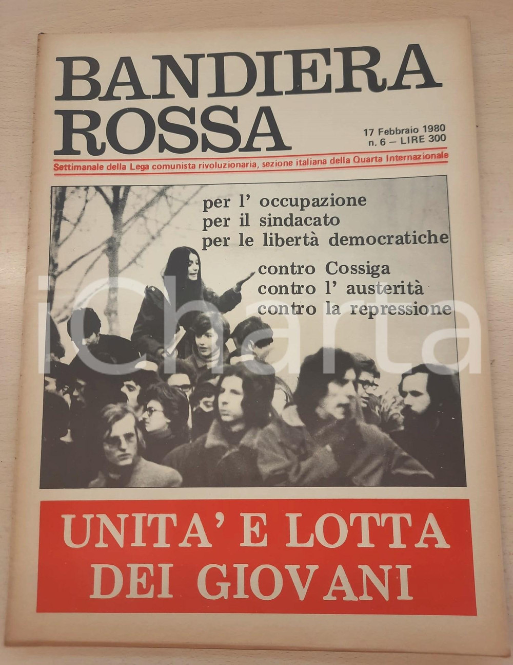 Giornale, rivista storica 1980 BANDIERA ROSSA Lotta dei giovani  Conquiste rivoluzione afgana del 1978 1