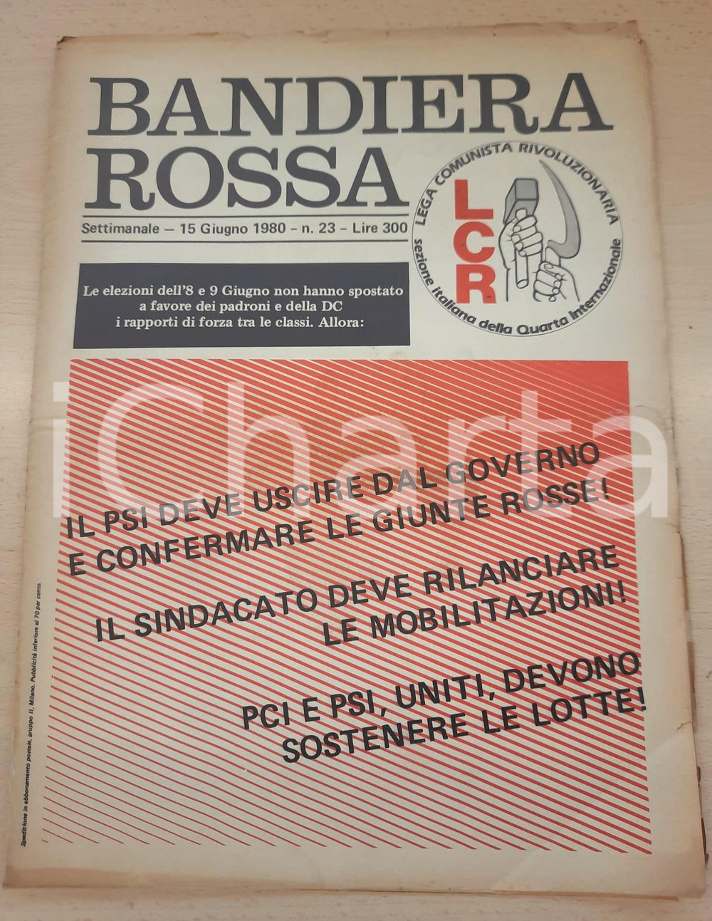 Giornale, rivista storica 1980 BANDIERA ROSSA Lotta PSI e PSI  Politica FLE Fronte Liberazione Eritreo 1