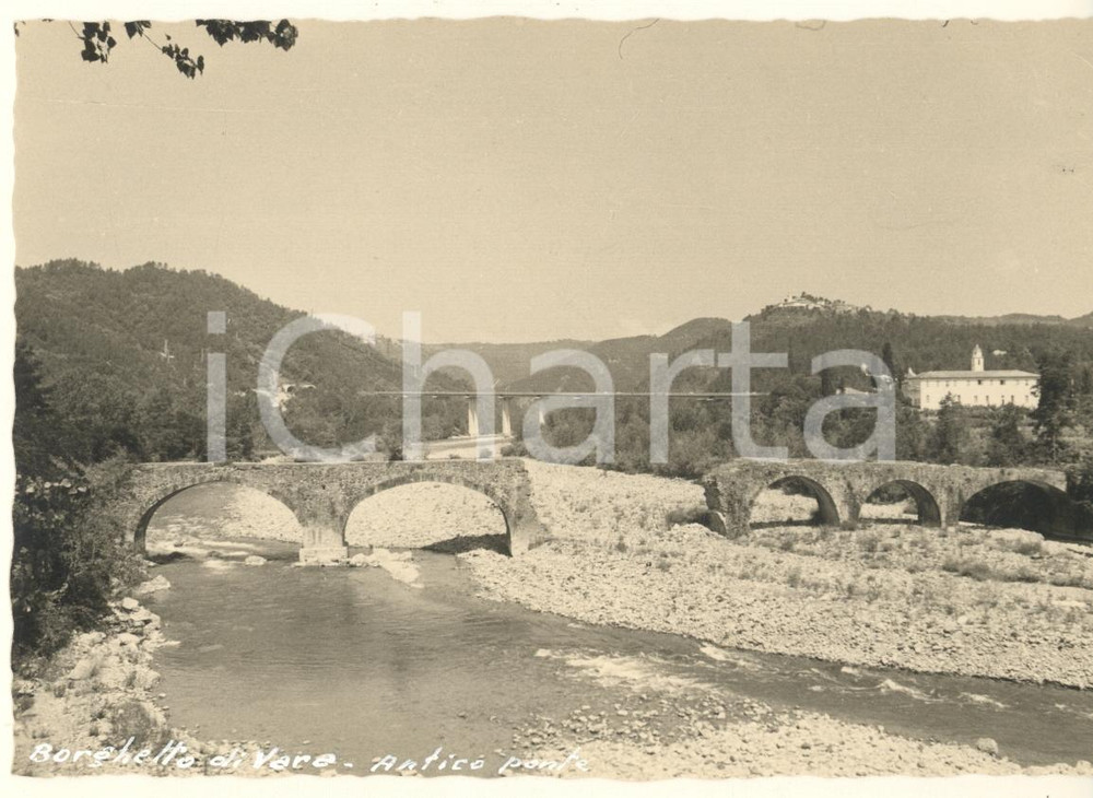 Fotografia d epoca originale 1965 ca BRUGNATO SP Ponte romano sul fiume Vara Foto bozzetto cartolina 1