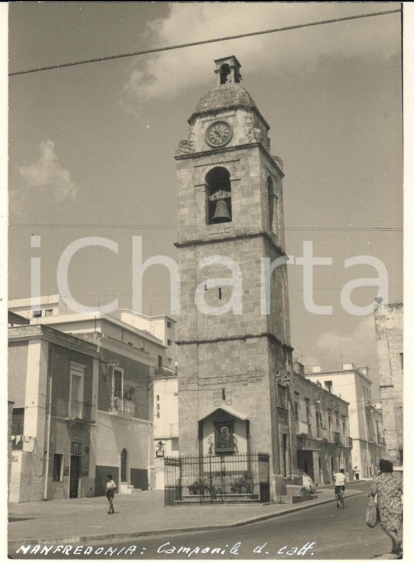 Fotografia d epoca originale 1965 ca MANFREDONIA FG Torre campanaria Foto bozzetto cartolina ANIMATA 1