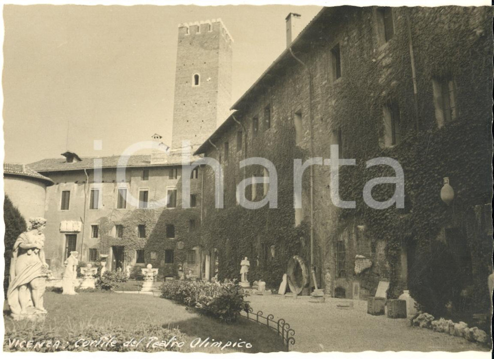 Fotografia d epoca originale 1965 ca VICENZA Cortile del Teatro Olimpico Foto bozzetto cartolina 15x10 cm 1