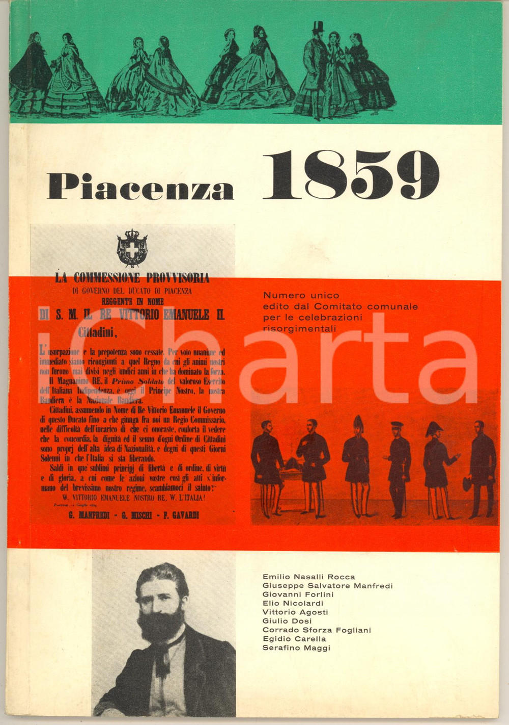 Libro, pubblicazione d epoca 1959 E. NASALLI ROCCA Piacenza 1859  Numero unico celebrazioni risorgimentali 1