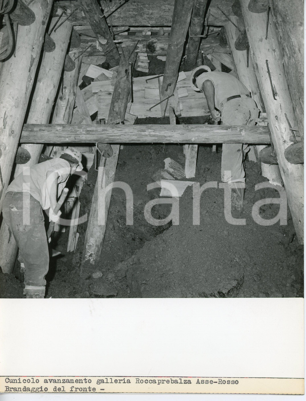 Fotografia d epoca originale 1960ca BERCETO Autocamionale CISA A15 Operai nella Galleria ROCCAPREBALZA Foto 1 1