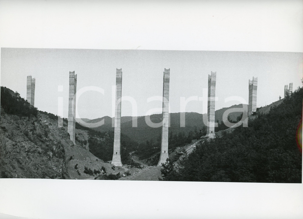 Fotografia d epoca originale 1965 ca BERCETO Autocamionale CISA A15 Costruzione Viadotto ROCCAPREBALZA Foto 1 1