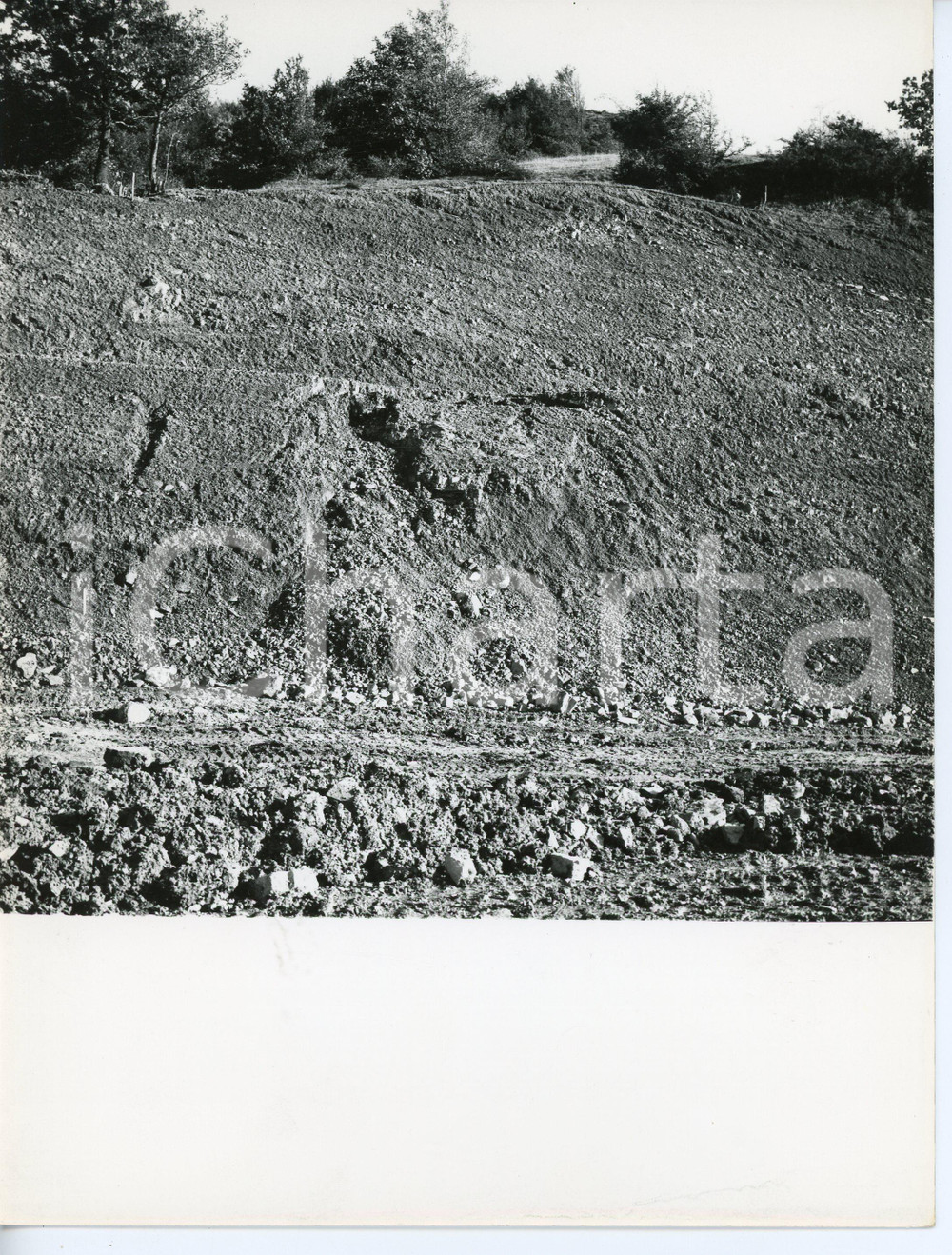 Fotografia d epoca originale 1960 ca BERCETO Strada del TUGO Frana alla sezione 75  Foto 17x24 cm 1