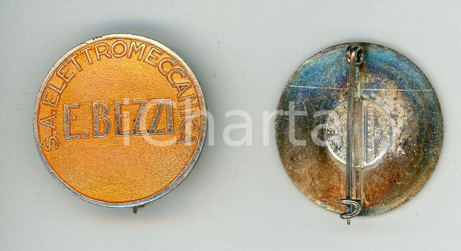 Oggetto da collezione cartaceo 1950 ca GORGONZOLA Elettromeccanica Enrico BEZZI Spilla per operai 4 1