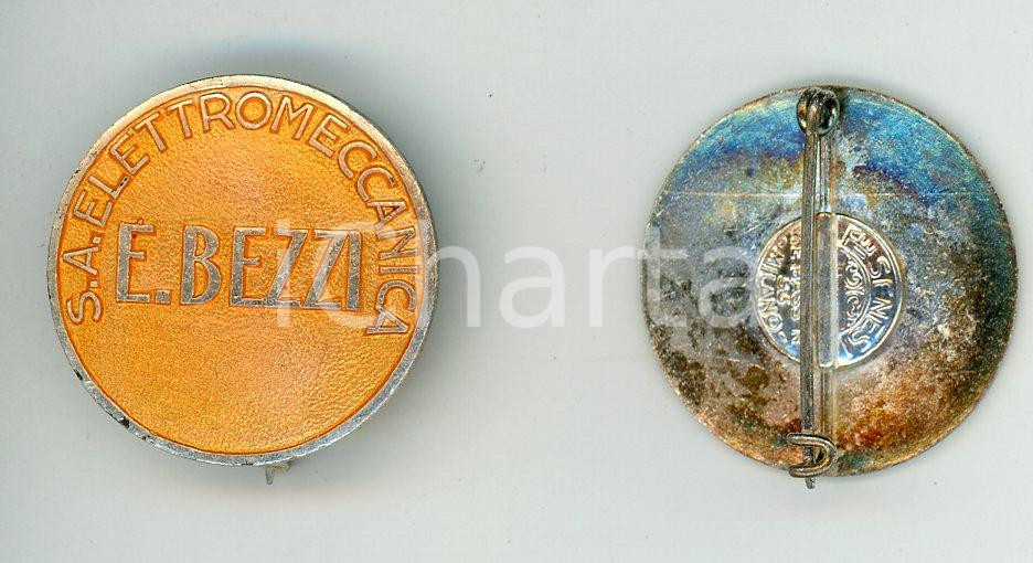 Oggetto da collezione cartaceo 1950 ca GORGONZOLA Elettromeccanica Enrico BEZZI Spilla per operai 3 1