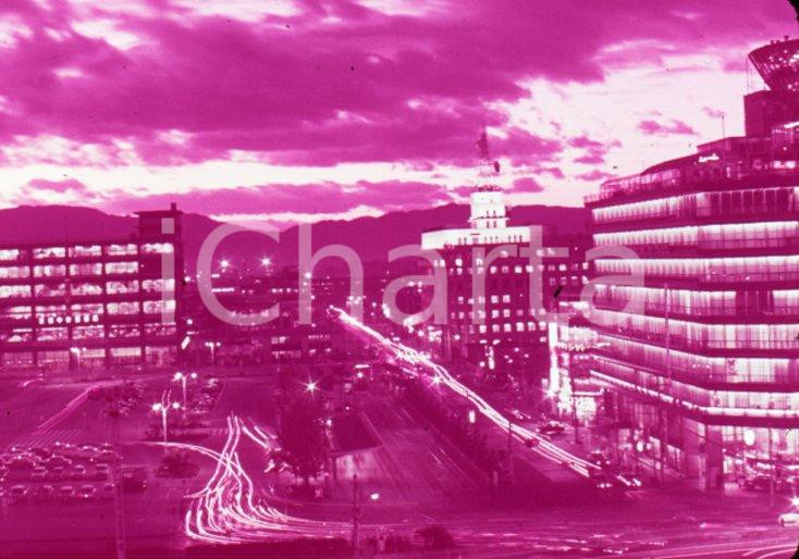 Fotografia d epoca originale 1970ca KYOTO JP Terminal square 35 mm VINTAGE SLIDE 1