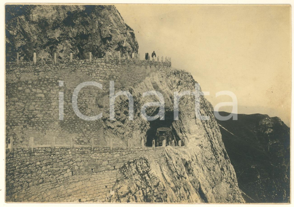 Fotografia d epoca originale 1918 TRENTINO Strada AVIOCima VIGNOLA Foto autografo ing. Giuseppe MIARI 1
