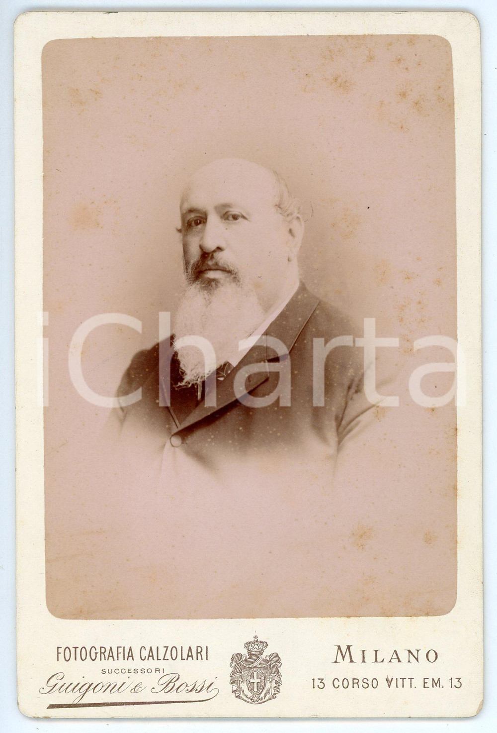 Fotografia d epoca originale 1900 ca MILANO Ritratto maschile  Foto CALZOLARI Successori GUIGONI E BOSSI 1